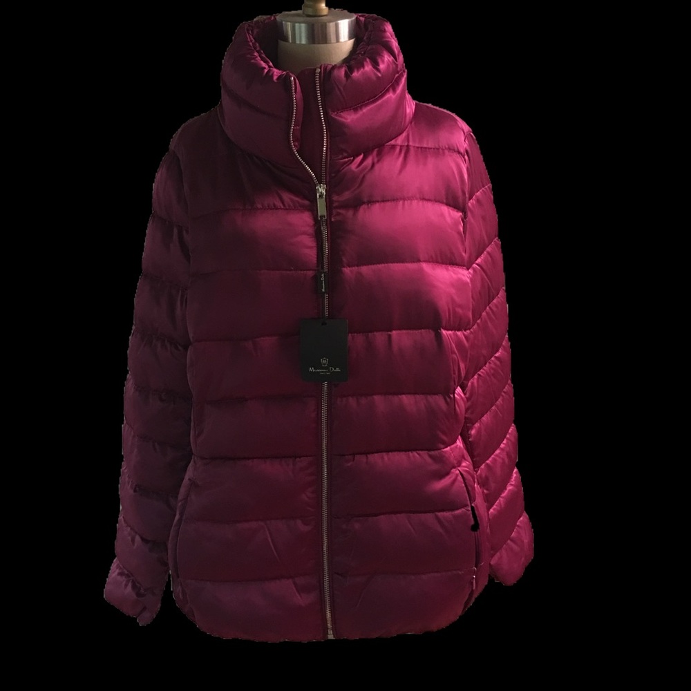 NWT Massimo Dutti magenta XL goose down zip jacket
